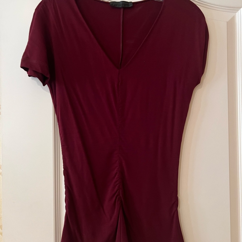 Burgundy short sleeve shirt